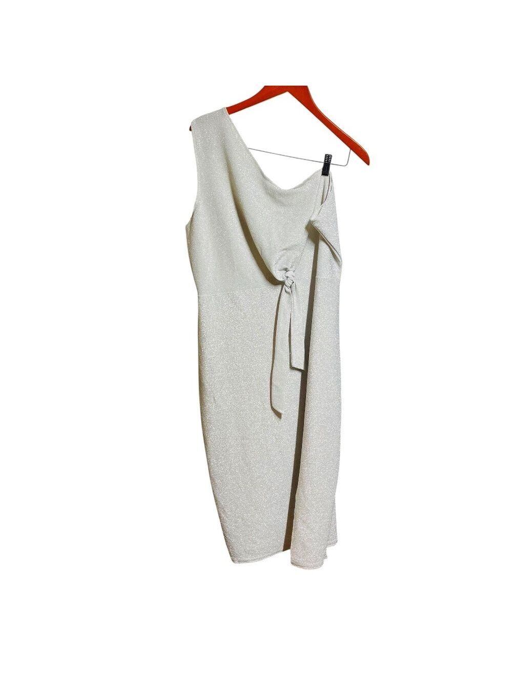 Silver One Shoulder semi-formal dress
